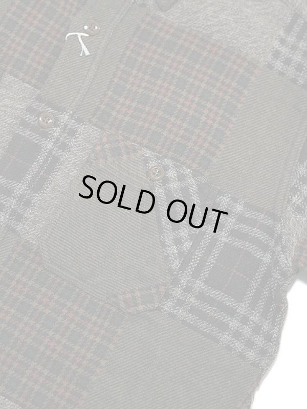 画像4: 【 SUGAR CANE（シュガーケン） 】 パッチワークチェックシャツ [ PATCH WORK CHECK WORK SHIRT ] [ BROWN ] 