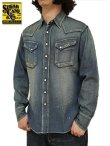 画像1: 【 SUGAR CANE（シュガーケン） 】 L/S CHAMBRAY EMB'D WORK SHIRTS [ General Motor Line ] [ BLUE ]