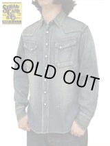 画像: 【 SUGAR CANE（シュガーケン） 】 BLUE DENIM L/S WESTERN SHIRTS [ AGED MODEL ] [ H.NAVY ]