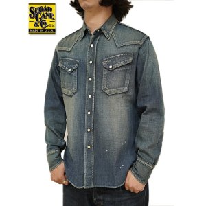 画像: 【 SUGAR CANE（シュガーケン） 】 L/S CHAMBRAY EMB'D WORK SHIRTS [ General Motor Line ] [ BLUE ]