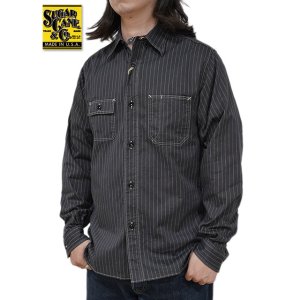 画像: 【 SUGAR CANE（シュガーケン） 】　【 8.5oz. 】 BLACK WABASH STRIPE WORK SHIRTS [ FICTION ROMANCE ]