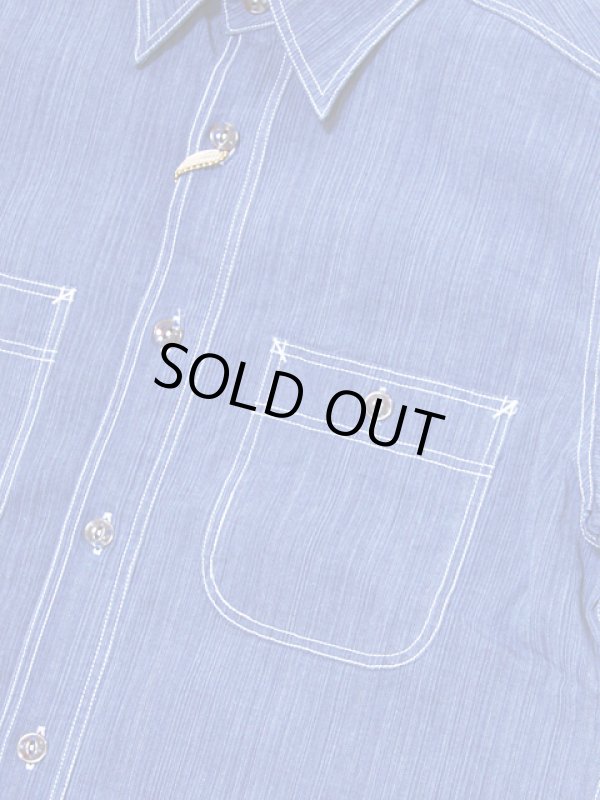 画像4: 【 SUGAR CANE（シュガーケン） 】　6.2oz. インディゴシャンブレーワークシャツ　[ INDIGO RANDOM STATE PRISON SHIRT ] [ FICTION ROMANCE ]