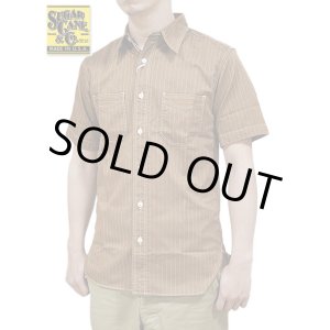 画像: 【 SUGAR CANE（シュガーケン） 】 【 8.5oz. 】 BROWN WABASH STRIPE S/S WORK SHIRTS [ FICTION ROMANCE ] 
