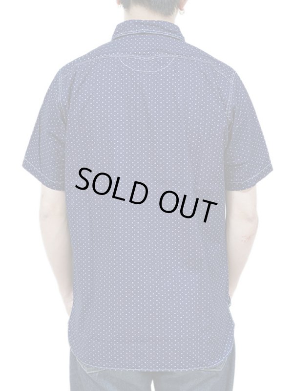 画像2: 【 SUGAR CANE（シュガーケン） 】 【 4.5oz. 】 半袖インディゴトランプ柄ワークシャツ [ INDIGO "CASINO STRIPE" WORK SHIRT ] [ FICTION ROMANCE ]