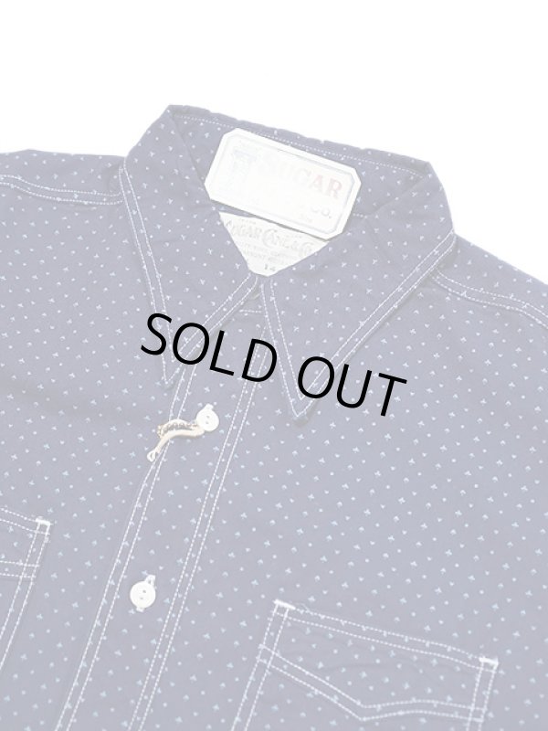 画像3: 【 SUGAR CANE（シュガーケン） 】 【 4.5oz. 】 半袖インディゴトランプ柄ワークシャツ [ INDIGO "CASINO STRIPE" WORK SHIRT ] [ FICTION ROMANCE ]