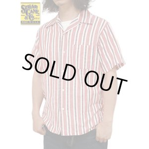 画像: 【 SUGAR CANE（シュガーケン） 】 ハートストライプオープンカラーシャツ [ Heart Stripe Open Shirt ] [ RED ]