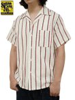 画像1: 【 SUGAR CANE（シュガーケン） 】 ハートストライプオープンカラーシャツ [ Heart Stripe Open Shirt ] [ OFF WHITE ] 【 メール便可 】