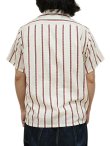 画像2: 【 SUGAR CANE（シュガーケン） 】 ハートストライプオープンカラーシャツ [ Heart Stripe Open Shirt ] [ OFF WHITE ] 【 メール便可 】