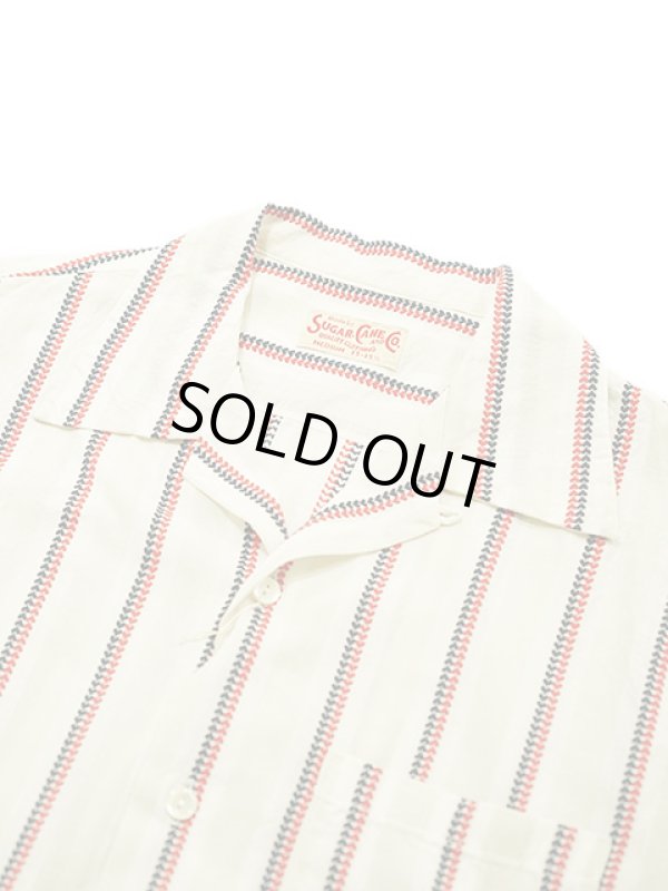 画像3: 【 SUGAR CANE（シュガーケン） 】 ハートストライプオープンカラーシャツ [ Heart Stripe Open Shirt ] [ OFF WHITE ] 【 メール便可 】