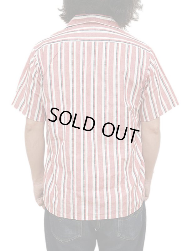 画像2: 【 SUGAR CANE（シュガーケン） 】 ハートストライプオープンカラーシャツ [ Heart Stripe Open Shirt ] [ RED ] 【 メール便可 】