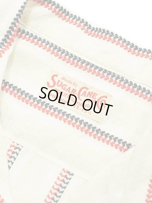 画像8: 【 SUGAR CANE（シュガーケン） 】 ハートストライプオープンカラーシャツ [ Heart Stripe Open Shirt ] [ OFF WHITE ] 【 メール便可 】