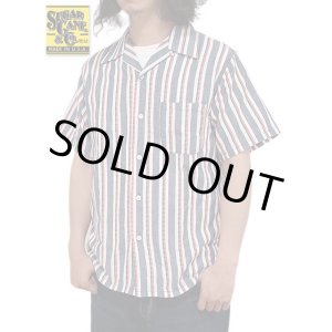 画像: 【 SUGAR CANE（シュガーケン） 】 ハートストライプオープンカラーシャツ [ Heart Stripe Open Shirt ] [ NAVY ]