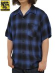 画像1: 【 SUGAR CANE（シュガーケン） 】 レーヨンオンブレーチェックシャツ [ RAYON OMBRE CHECK OPEN SHIRTS ] [ BLUE ] 【 メール便可 】