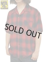 画像: 【 SUGAR CANE（シュガーケン） 】 レーヨンオンブレーチェックシャツ [ RAYON OMBRE CHECK OPEN SHIRTS ] [ RED ] 【 メール便可 】