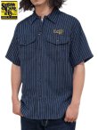 画像1: 【 SUGAR CANE（シュガーケン） 】 半袖コークストライプワークシャツ [ COKE STRIPE WORK SHIRTS ] [ NAVY ]