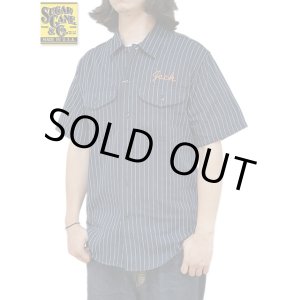 画像: 【 SUGAR CANE（シュガーケン） 】 半袖コークストライプワークシャツ [ COKE STRIPE WORK SHIRTS ] [ NAVY ]