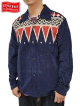 画像: 【 STYLE EYES（スタイルアイズ） 】 コーデュロイオープンカラーシャツ [ Corduroy Sports Shirt ] [ GUATEMALA ] [ NAVY ]