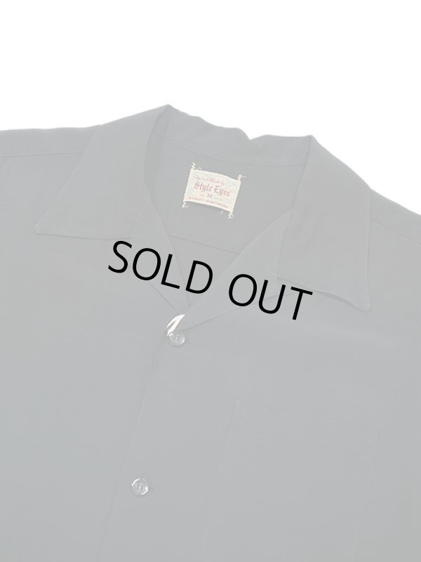 画像3: 【 STYLE EYES（スタイルアイズ） 】　レーヨンボーリングシャツ　[ RAYON BOWLING SHIRT ] [ PLAIN ] [ BLACK ] 【 メール便可 】