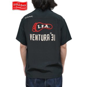 画像: 【 STYLE EYES（スタイルアイズ） 】　レーヨンボーリングシャツ　[ RAYON BOWLING SHIRT ] [  I.FA. ] [ BLACK ] 【 メール便可 】