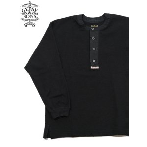画像: 【 GYPSY & SONS（ジプシー&サンズ） 】　ウール混ヘンリーネックサーマル　[ WOOL CLASSIC HENRY INNER ] [ BLACK ] 【 メール便可 】