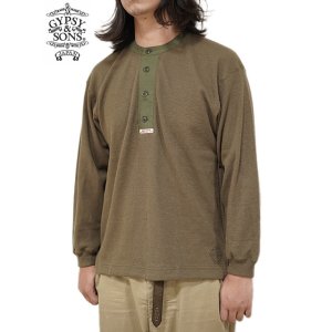 画像: 【 GYPSY & SONS（ジプシー&サンズ） 】　ウール混ヘンリーネックサーマル　[ WOOL CLASSIC HENRY INNER ] [ KHAKI ] 【 メール便可 】