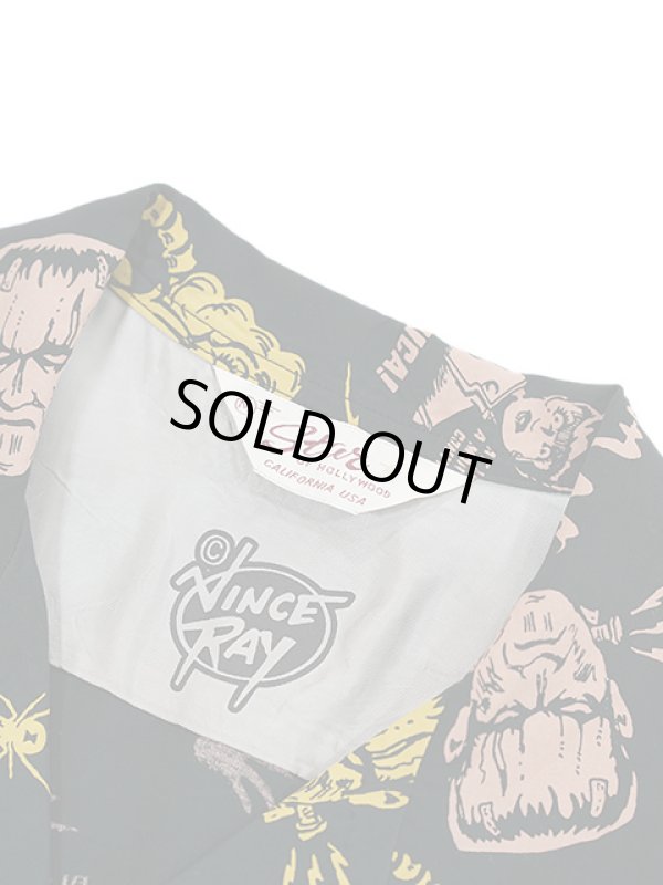 画像8: 【 STAR OF HOLLYWOOD×VINCE RAY（スターオブハリウッド×ヴィンスレイ） 】　L/S OPEN SHIRTS　[ THE MONSTERS ] [ BLACK ]