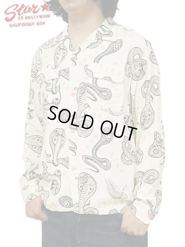 画像1: 【 STAR OF HOLLYWOOD × VINCE RAY（スターオブハリウッド × ヴィンスレイ） 】　L/S OPEN SHIRTS　[ KING COBRA ] [ WHITE x PINK ]