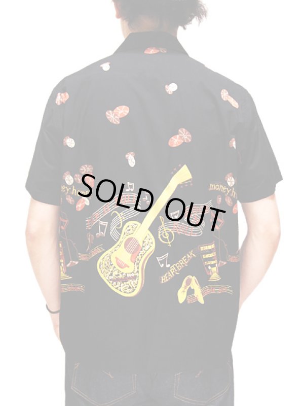 画像2: 【 STAR OF HOLLYWOOD（スターオブハリウッド） 】　半袖コットンオープンカラーシャツ　[ ROCK'N'ROLL GUITAR ]