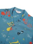 画像3: 【 STAR OF HOLLYWOOD（スターオブハリウッド） 】　S/S OPEN SHIRTS　[ ROCKIN' NOTES ] [ BLUE ]