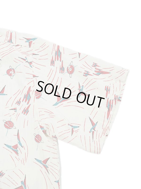 画像5: 【 STAR OF HOLLYWOOD（スターオブハリウッド） 】　S/S DOBBY COTTON OPEN SHIRT　[ SPACE SHIP ] [ OFF WHITE ]