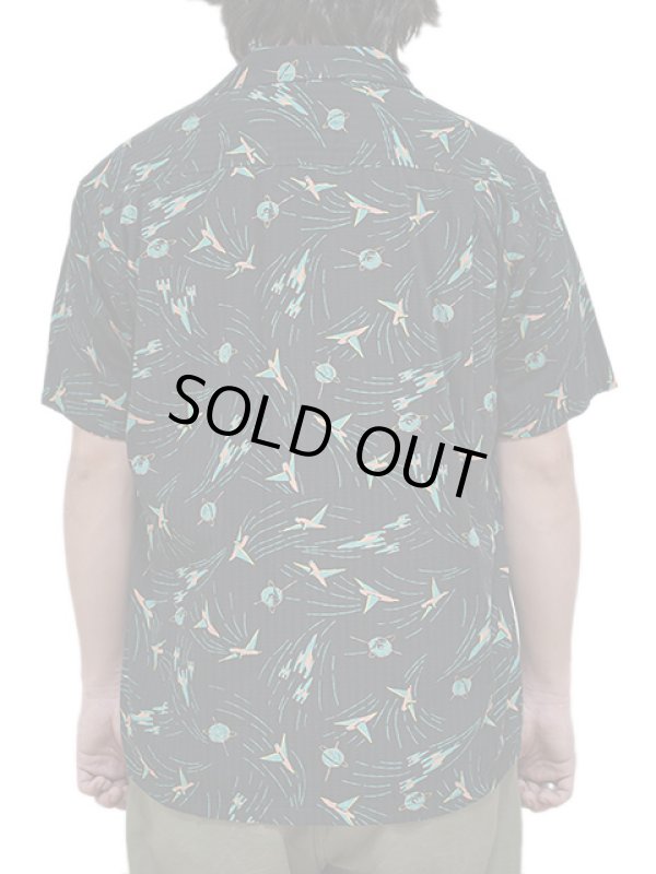 画像2: 【 STAR OF HOLLYWOOD（スターオブハリウッド） 】　S/S DOBBY COTTON OPEN SHIRT　[ SPACE SHIP ] [ BLACK ]