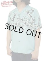 画像: 【 STAR OF HOLLYWOOD（スターオブハリウッド） 】 HIGH DENSITY RAYON OPEN SHIRT [ RATTLE SNAKE ] [ BLUE ]