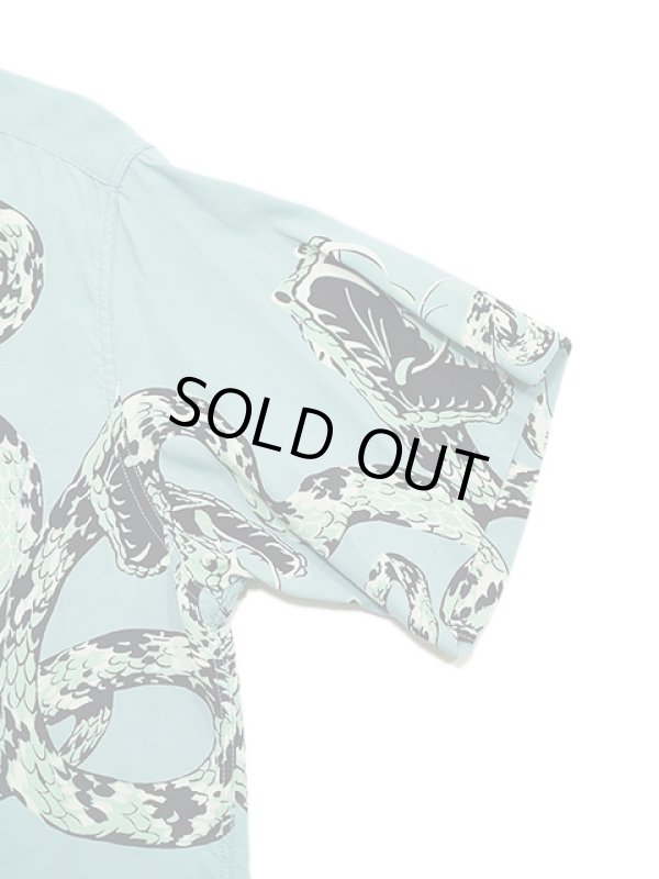 画像5: 【 STAR OF HOLLYWOOD（スターオブハリウッド） 】 HIGH DENSITY RAYON OPEN SHIRT [ RATTLE SNAKE ] [ BLUE ]