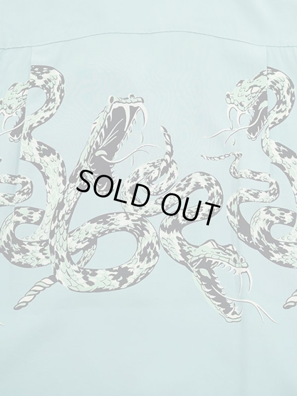 画像6: 【 STAR OF HOLLYWOOD（スターオブハリウッド） 】 HIGH DENSITY RAYON OPEN SHIRT [ RATTLE SNAKE ] [ BLUE ]