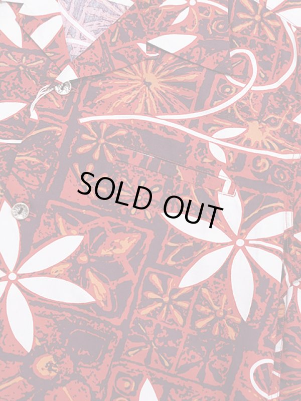 画像4: 【 STAR OF HOLLYWOOD（スターオブハリウッド） 】　S/S TYPEWRITER COTTON OPEN SHIRT　[ BLUE HAWAII ] [ RED ]