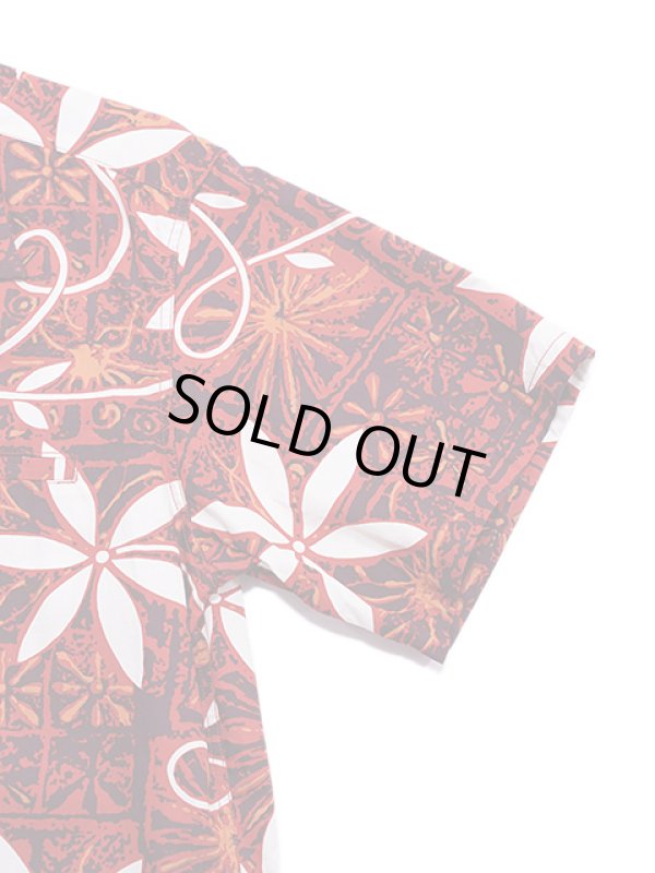 画像5: 【 STAR OF HOLLYWOOD（スターオブハリウッド） 】　S/S TYPEWRITER COTTON OPEN SHIRT　[ BLUE HAWAII ] [ RED ]