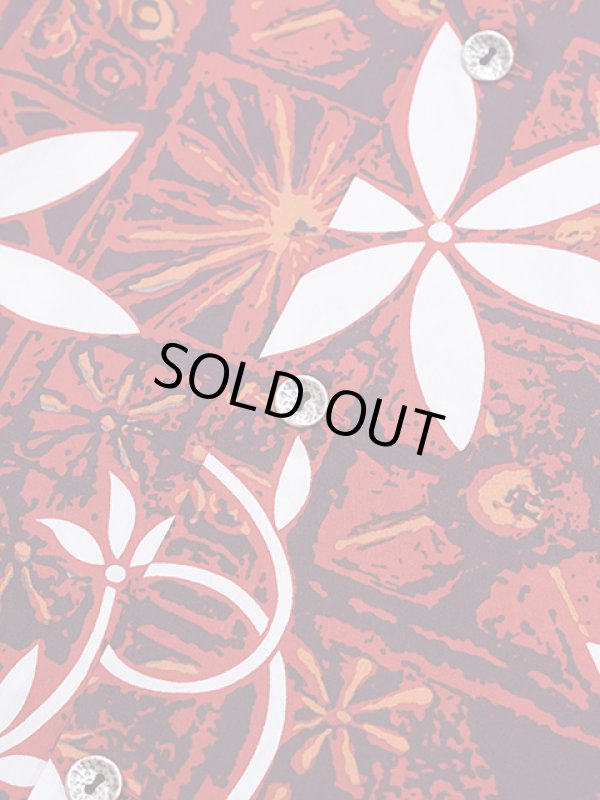 画像7: 【 STAR OF HOLLYWOOD（スターオブハリウッド） 】　S/S TYPEWRITER COTTON OPEN SHIRT　[ BLUE HAWAII ] [ RED ]