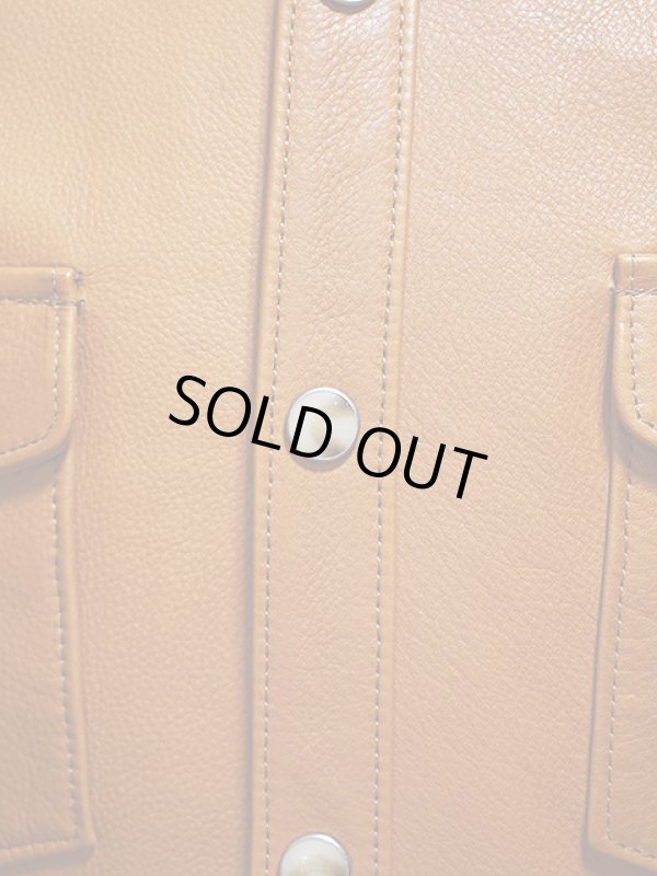 画像8: 【 Y'2 LEATHER（ワイツーレザー） 】  ステアオイルウエスタンシャツ [ 牛革 ] [ Steer Oil Leather ] [ CAMEL ]