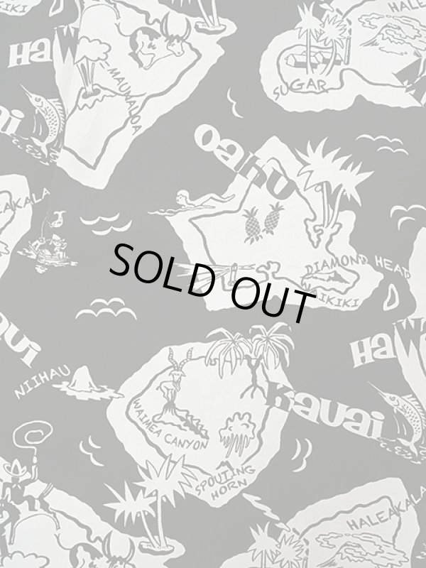 画像6: 【 SUN SURF（サンサーフ） 】 長袖アロハシャツ L/S HAWAIIAN SHIRT [ SHOWING HAWAIIAN ISLAND ] [ BLACK ]