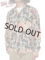 画像: 【 SUN SURF（サンサーフ） 】 長袖アロハシャツ L/S HAWAIIAN SHIRT [ LOVELY HULA HANDS ] [ BLACK ]