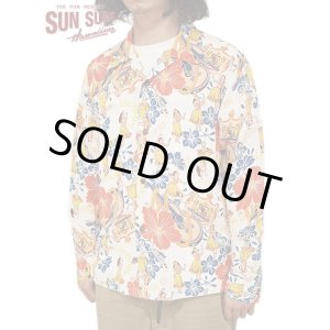 画像: 【 SUN SURF（サンサーフ） 】 長袖アロハシャツ L/S HAWAIIAN SHIRT [ LOVELY HULA HANDS ] [ OFF WHITE ]