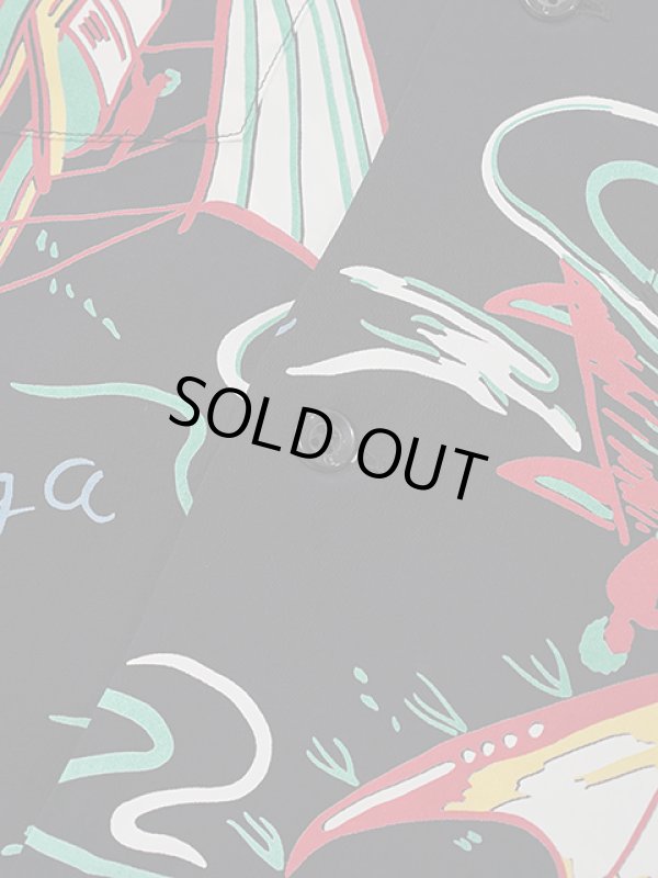 画像6: 【 SUN SURF（サンサーフ） 】 長袖アロハシャツ L/S HAWAIIAN SHIRT [ SOUTH SEA OUTRIGGER ] [ BLACK ]