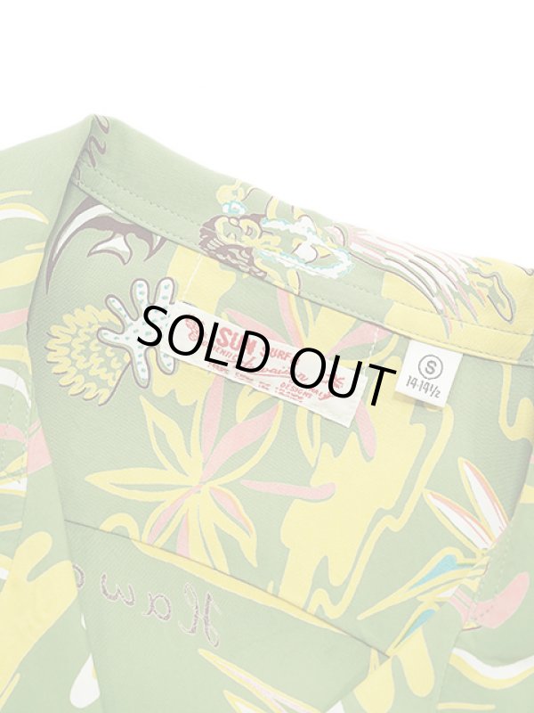 画像8: 【 SUN SURF（サンサーフ） 】 長袖アロハシャツ L/S HAWAIIAN SHIRT [ HAWAIIAN HULA ] [ GREEN ]