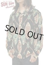 画像: 【 SUN SURF（サンサーフ） 】 コーデュロイアロハシャツ [ CORDUROY HAWAIIAN SHIRT ] [ GOD'S SHIELD ] [ BLACK ]