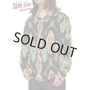 画像: 【 SUN SURF（サンサーフ） 】 コーデュロイアロハシャツ [ CORDUROY HAWAIIAN SHIRT ] [ GOD'S SHIELD ] [ BLACK ]