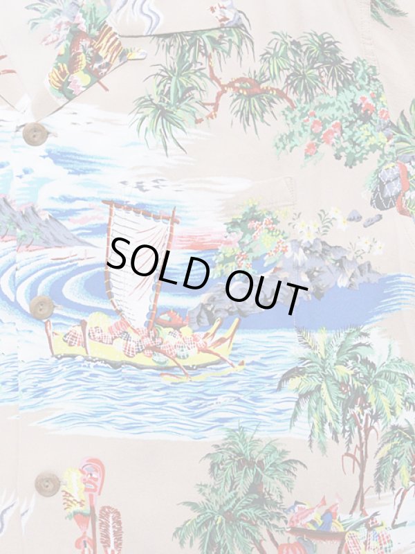 画像4: 【 SUN SURF（サンサーフ） 】　半袖アロハシャツ　S/S HAWAIIAN SHIRT　[ ISLAND CHRONICLE ]　[ BEIGE ]