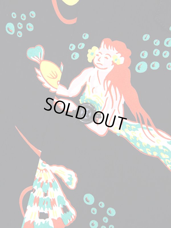 画像7: 【 SUN SURF（サンサーフ） 】　半袖アロハシャツ　S/S HAWAIIAN SHIRT　[ MERMAIDS ]　[ BLACK ]