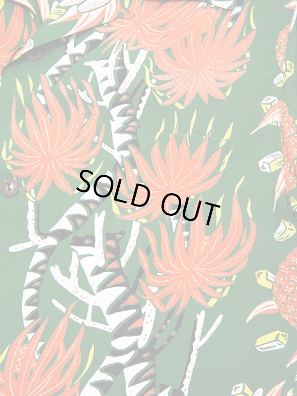 画像4: 【 SUN SURF（サンサーフ） 】　半袖アロハシャツ　S/S HAWAIIAN SHIRT　[ SCREW PINE BORDER ]　[ GREEN ]