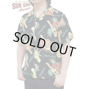 画像: 【 SUN SURF（サンサーフ） 】 半袖アロハシャツ S/S HAWAIIAN SHIRT [ HAWAII MUSICAL ] [ BLACK ]