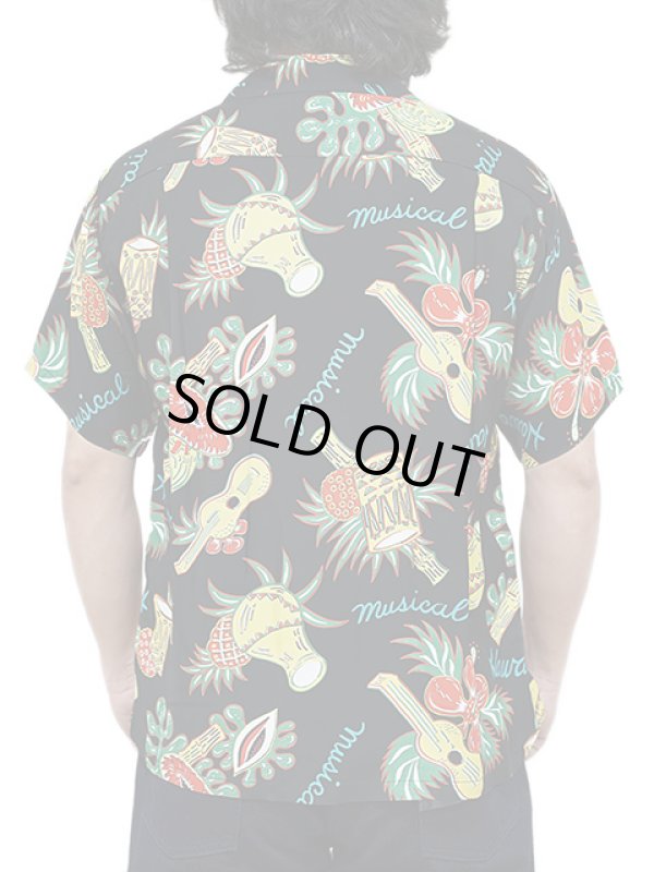 画像2: 【 SUN SURF（サンサーフ） 】 半袖アロハシャツ S/S HAWAIIAN SHIRT [ HAWAII MUSICAL ] [ BLACK ]